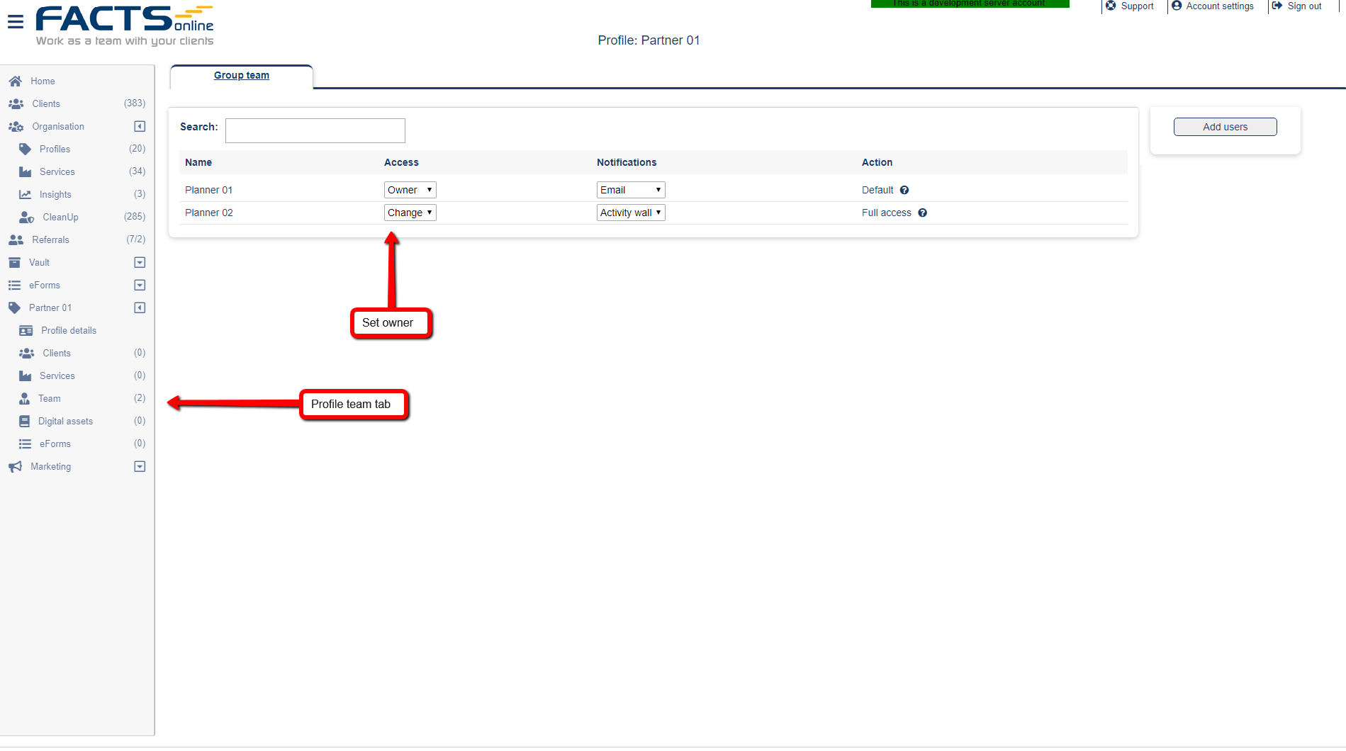 Client allocation profiles