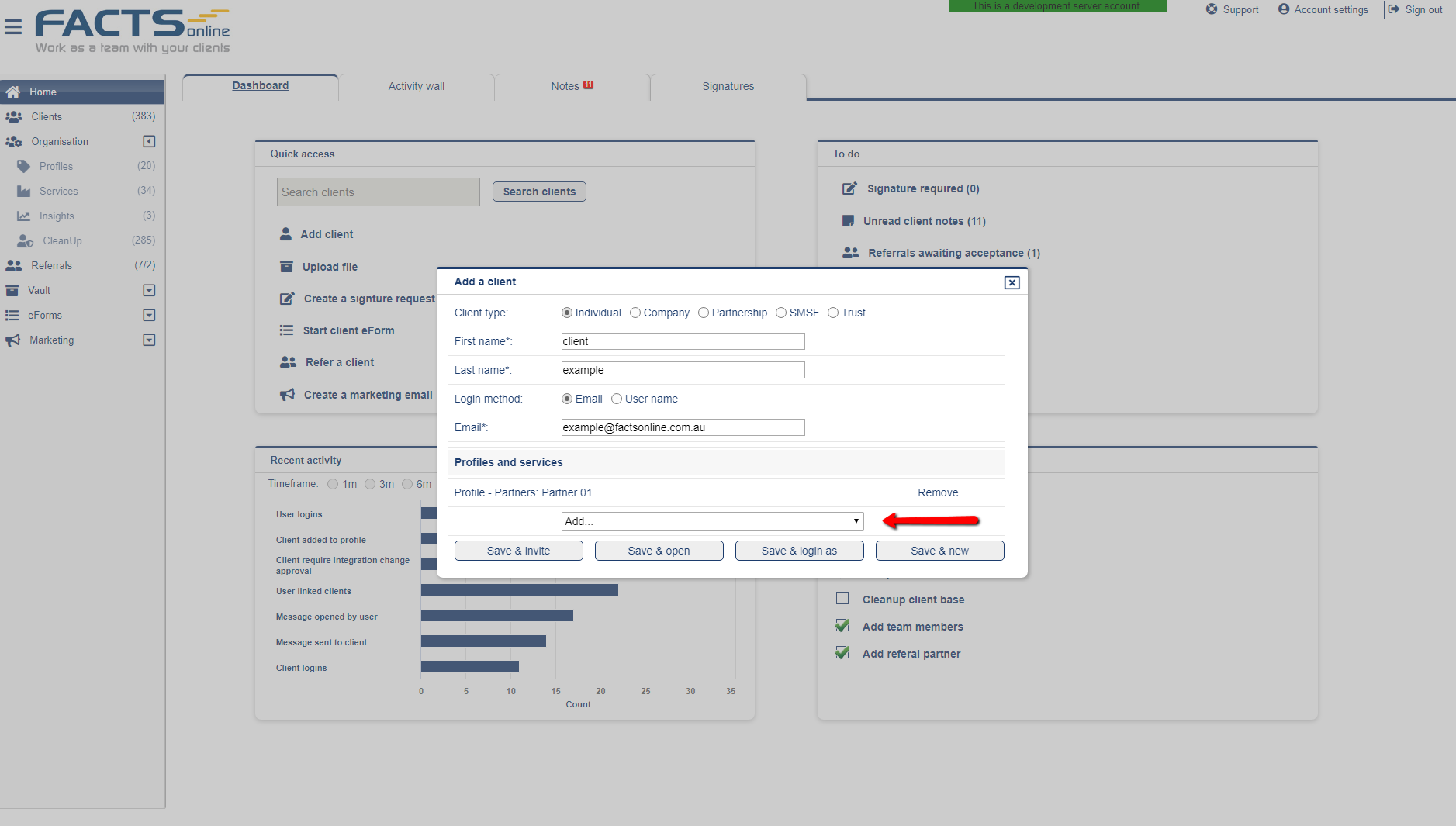 Client allocation profiles